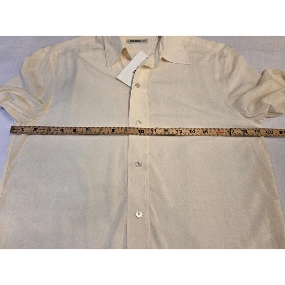 NWT Buck Mason The Poet Shirt Alabaster Rayon Button Front Blouse Womens XS $158 - Picture 7 of 8